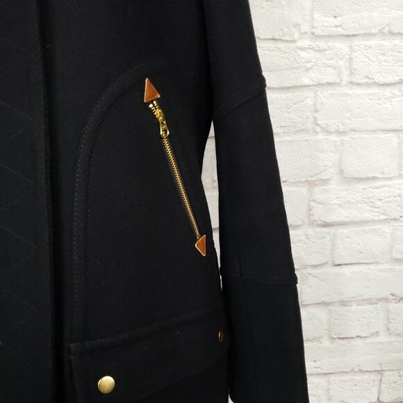 J. Crew Chateau Parka in Italian Stadium-cloth Wool Black Size 6 - Picture 7 of 14